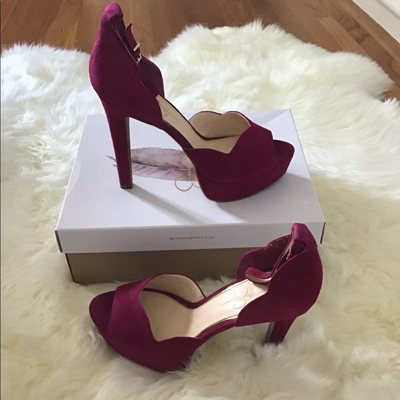 JESSICA SIMPSON Suede Platform Sandals - Picture 6 of 7